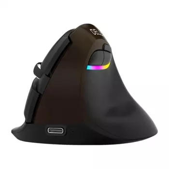 Delux M618 Mini Gold Ratón ergonómico - 2.4G / Bluetooth 5.0 / USB-C, 4000 DPI, vertical para diestros