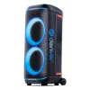 Denver BPS-470 Altavoz Bluetooth para fiestas con karaoke, 2000W PMPO, 20W RMS, luces LED, radio FM, TWS, incl. micrófono, negro
