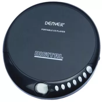 Denver DM-24 Reproductor de CD portátil con auriculares, Negro