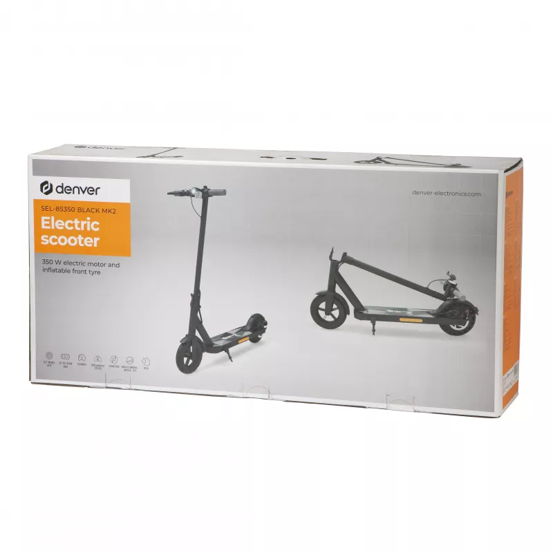 Patinete eléctrico rápido Denver SEL-85360FB, 8,5", 350 W, negro