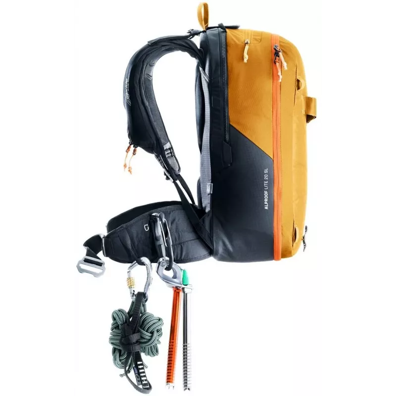 Deuter Alproof Lite 20 SL mochila con airbag para avalanchas + Wash Center I neceser pack - Cinnamon/negro y Raisin/Caspia