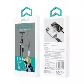 Devia Cable USB-C a Lightning 2 en 1 con cordón 1,2m 27W Negro