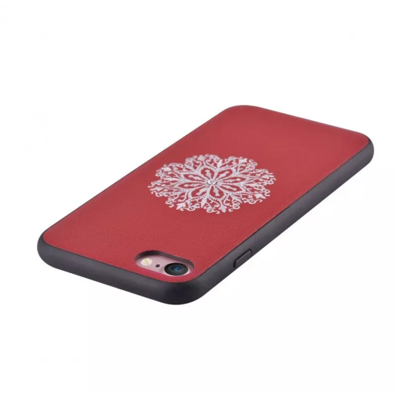 Devia Apple iPhone 7/8 funda con bordado de flores roja