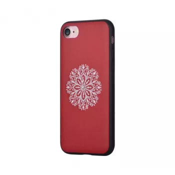 Devia Apple iPhone 7/8 funda con bordado de flores roja