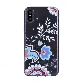 Devia Funda Crystal Blossom para Apple iPhone X Negro