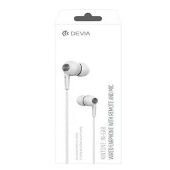 Devia Kintone Auriculares con cable con conector jack de 3,5 mm, blanco