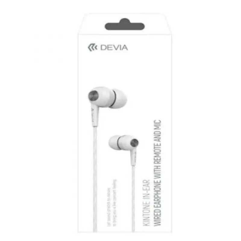 Devia Kintone Auriculares con cable con conector jack de 3,5 mm, blanco