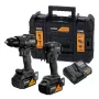DEWALT DCK2222MM2T-QW 18V XR set Twin Pack taladro atornillador percutor y atornillador de impacto sin escobillas con 2 baterías de 4.0Ah, cargador, maletín TSTAK II