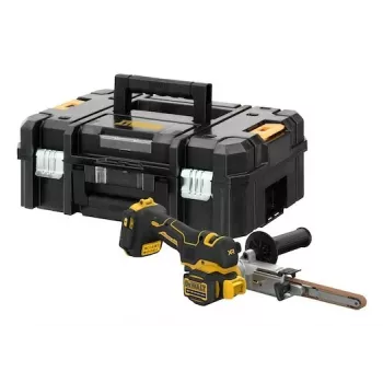 DEWALT DCM200NT-XJ 18V XR Lijadora de banda a batería, 75x457 mm, motor sin escobillas, velocidad variable, Negro/Amarillo