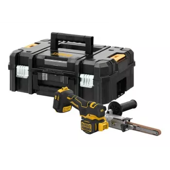 DEWALT DCM200NT-XJ 18V XR Lijadora de banda a batería, 75x457 mm, motor sin escobillas, velocidad variable, Negro/Amarillo