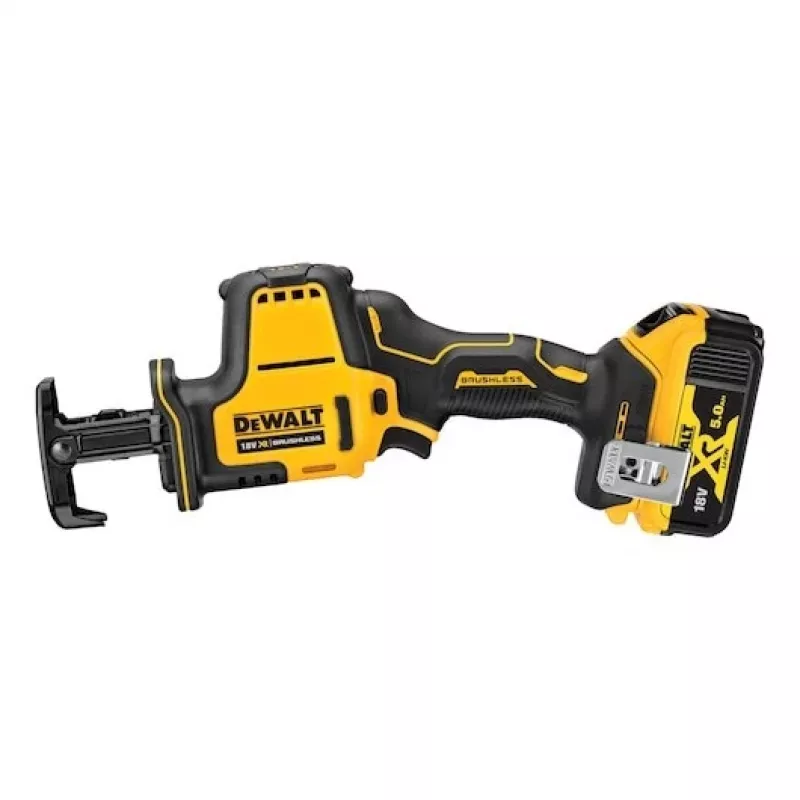 DEWALT DCS369P2-QW 18V XR Kit de sierra sable sin escobillas con 2 baterías de 5,0 Ah, cargador y maletín TSTAK II