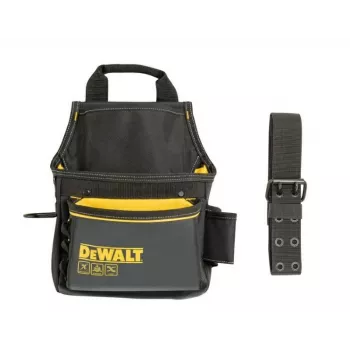 DEWALT DWST40101-1 Caja de herramientas de lona Heavy-Duty, negra/amarilla, resistente al agua, apertura ancha, fondo reforzado