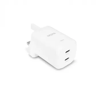 DICOTA Cargador de pared GaN USB-C de 2 puertos 100W Blanco
