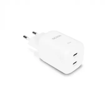 Dicota Cargador de pared GaN de 2 puertos 45W, 2x USB-C PD 3.0, UK, Blanco (D32183)