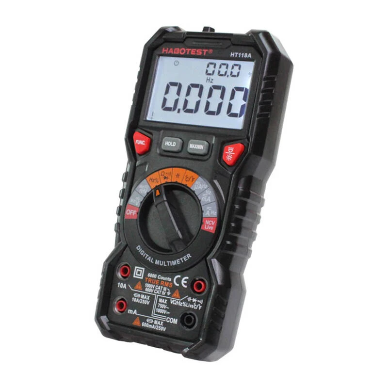 Multímetro digital con linterna Habotest HT118A, True RMS, NCV
