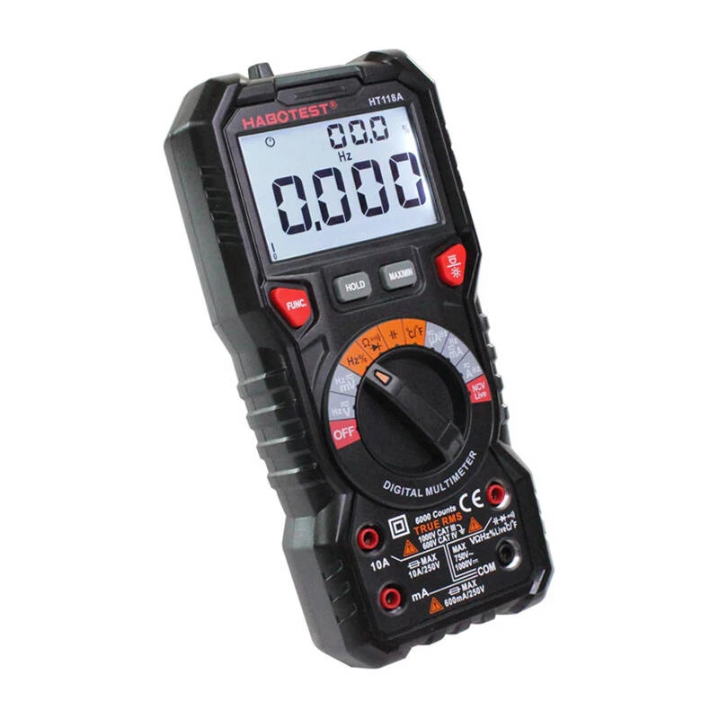 Multímetro digital con linterna Habotest HT118A, True RMS, NCV