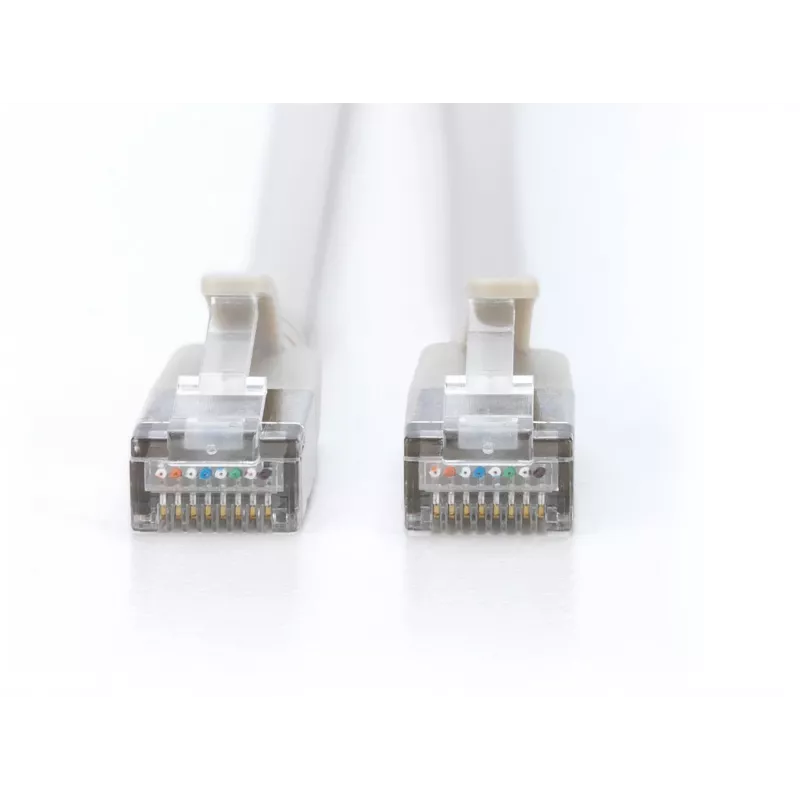 DIGITUS Cable de conexión Slim CAT 6A F-FTP, 1 m, Gris, pack de 10, LSZH, 10Gbps