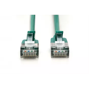 DIGITUS CAT 6A F/FTP cable de parcheo Slim, 1m, verde, pack de 10