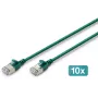 DIGITUS CAT 6A F/FTP cable de parcheo Slim, 1m, verde, pack de 10