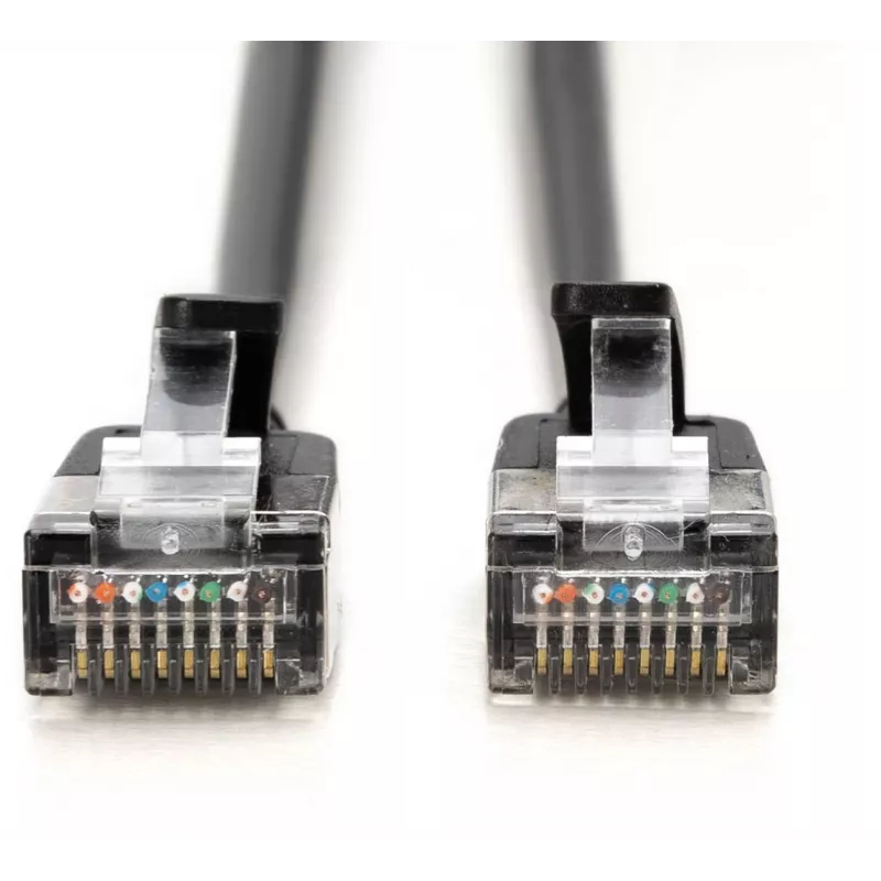 DIGITUS CAT 6A F-FTP cable de parcheo slim, 2 m, negro, pack de 10