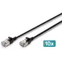 DIGITUS CAT 6A F-FTP cable de parcheo slim, 2 m, negro, pack de 10
