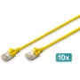 DIGITUS DK-1632-A-020S-Y-10 CAT 6A F/FTP cable de conexión delgado (10 uds.), 2 m, LSZH, cobre, 10 Gbps, amarillo