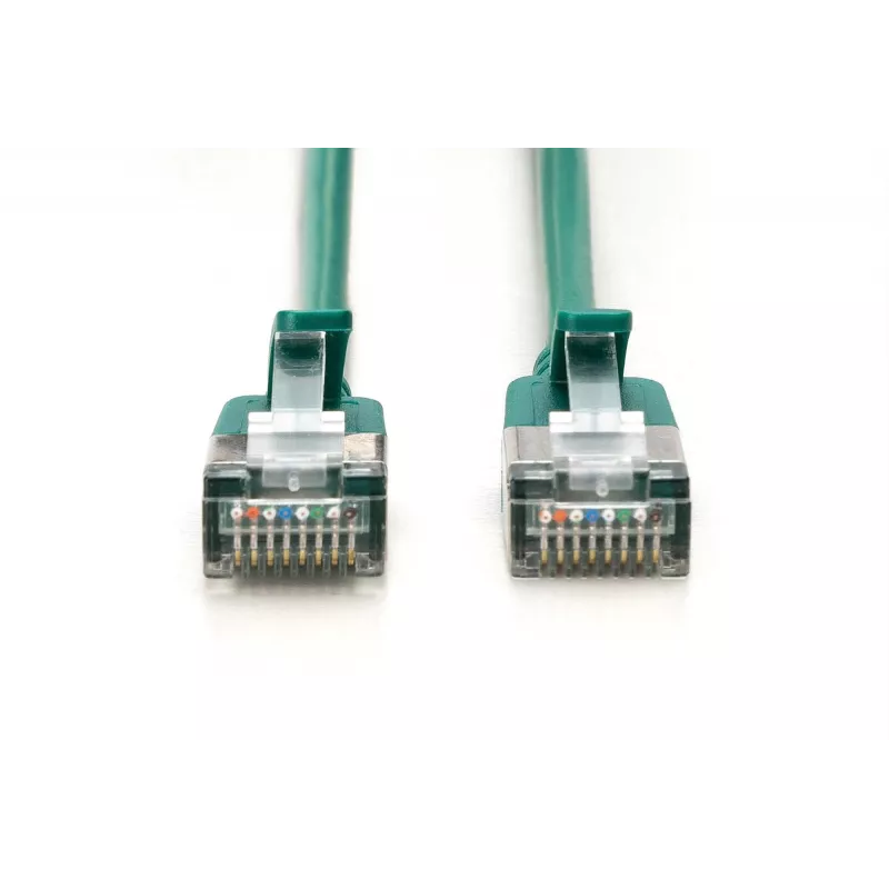 DIGITUS Cable de parcheo slim CAT 6A F-FTP, 3 m, Verde, pack de 10, LSZH, 10GBase-T