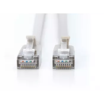DIGITUS CAT 6A F-FTP Slim Patch Cable, 3 m, gris, pack de 10, LSZH, 10GBase-T, 500 MHz, RJ45, PoE+
