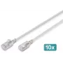 DIGITUS DK-1632-A-030S-10 CAT 6A F/FTP cable de conexión delgado (10 uds.), 3 m, RJ45, 10 Gbit/s, LSZH, cobre, gris