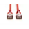 DIGITUS Cable de parcheo slim CAT 6A F-FTP, 3 m, Rojo, pack de 10, LSZH, 10 Gbit/s, 500 MHz