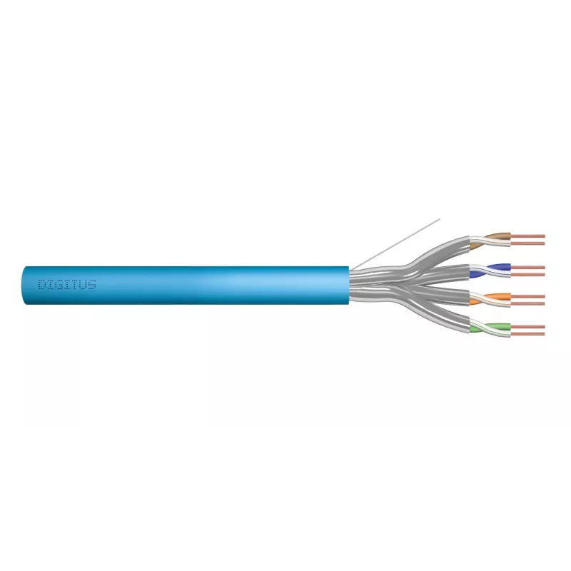 DIGITUS Cable de instalación Cat6A U/FTP Dca AWG 23/1 LSOH 500m Azul Rollo