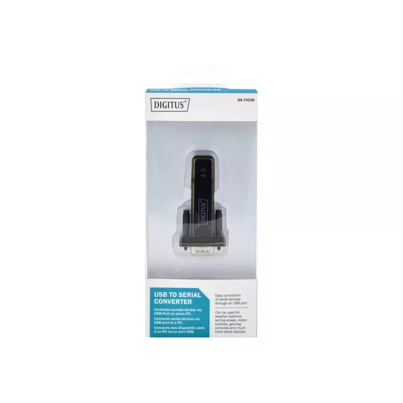 Adaptador DIGITUS DA-70156 USB 2.0 a RS232 serie, 1,5 m, negro