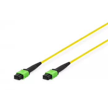 DIGITUS Cable de parcheo de fibra óptica MPO a MPO, OS2 monomodo 9/125 µm, 12 fibras, 5 m, LSZH, amarillo DK-2966-05