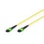 DIGITUS Cable de parcheo de fibra óptica MPO a MPO, OS2 monomodo 9/125 µm, 12 fibras, 5 m, LSZH, amarillo DK-2966-05