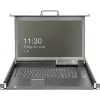 DIGITUS Consola Modular 17 pulgadas LCD HD, KVM VGA de 16 puertos, distribución de teclado alemán