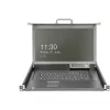DIGITUS Consola Modular 17 inch LCD HD, KVM CAT5 de 8 puertos, teclado alemán