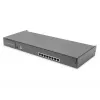 DIGITUS Consola Modular 17 inch LCD HD, KVM CAT5 de 8 puertos, teclado alemán
