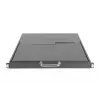 DIGITUS Consola KVM LCD HD modular con TFT de 17 pulgadas, conexión KVM CAT 5 de 16 puertos, touchpad, distribución de teclado alemán