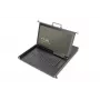 DIGITUS Consola KVM LCD HD modular con TFT de 17 pulgadas, conexión KVM CAT 5 de 16 puertos, touchpad, distribución de teclado alemán