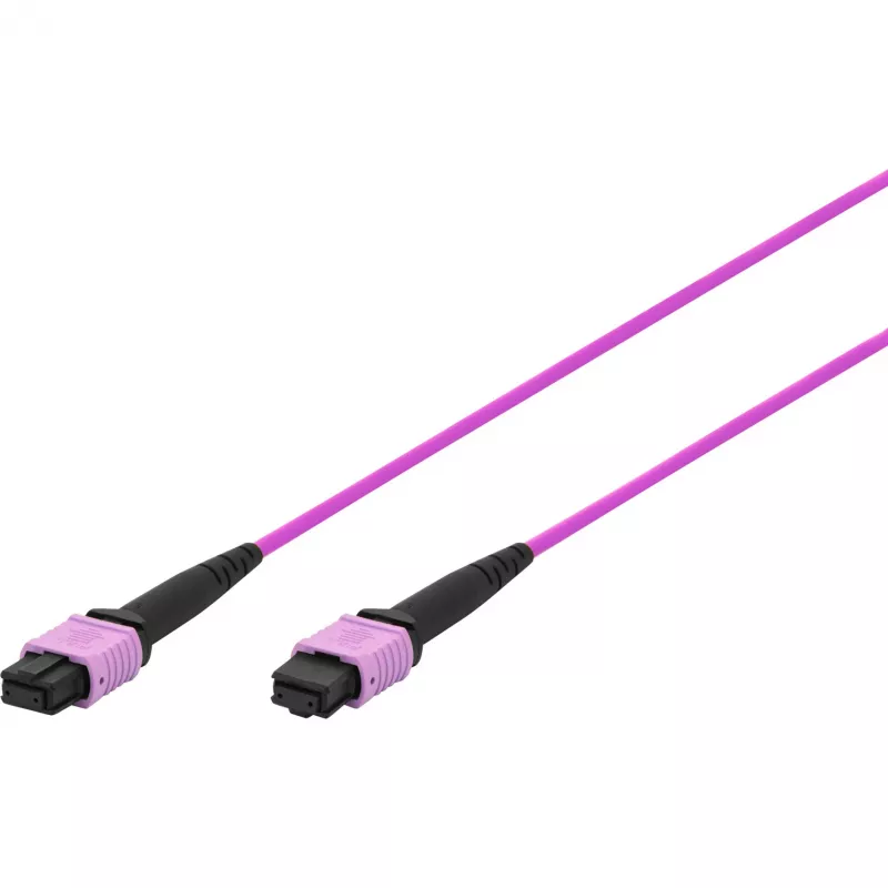 DIGITUS cable de conexión OM4 MPO a MPO de 12 fibras, 2m, método A, violeta DK-2566-02/4