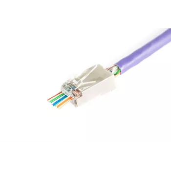 DIGITUS conector macho RJ45 (8P8C) pasante, Cat.6, apantallado, AWG 26-24, pack de 100 unidades
