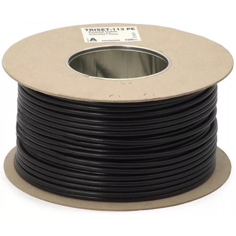 DIPOL TRISET-113 cable coaxial relleno de gel 75 Ohm funda PE clase A 100 dB
