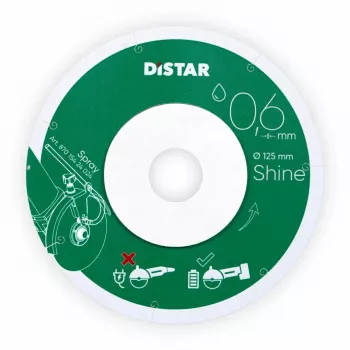 DISTAR SHINE Disco de corte diamantado 125 x 0,6 x 22,23 mm borde continuo para azulejos de cerámica y porcelana