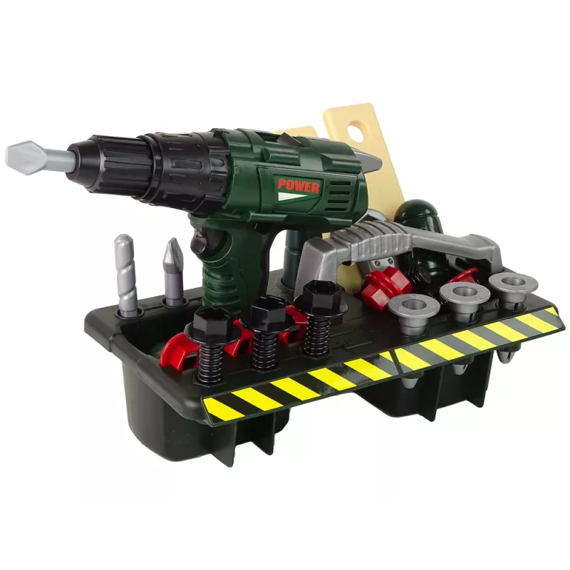 Kit DIY organizador destornillador a batería verde 13473 Lean Toys