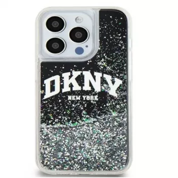 DKNY Funda rígida Liquid Glitter Big Logo para Apple iPhone 15 Pro 6,1