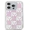 DKNY Funda rígida Liquid Glitter Multilogo para Apple iPhone 15 Pro 6,1