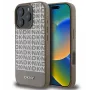 DKNY Apple iPhone 16 Pro Max Funda de piel PU con patrón repetido y franja inferior, MagSafe, Marrón