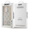 DKNY Funda para iPhone 16 Pro con patrón de cuadros y rayas estampadas, rosa