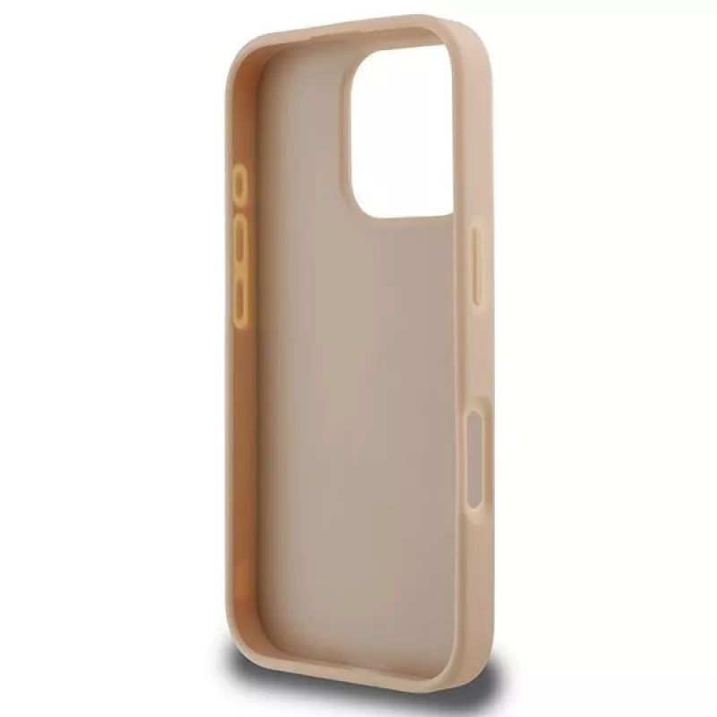 DKNY Funda para iPhone 16 Pro con patrón de cuadros y rayas estampadas, rosa