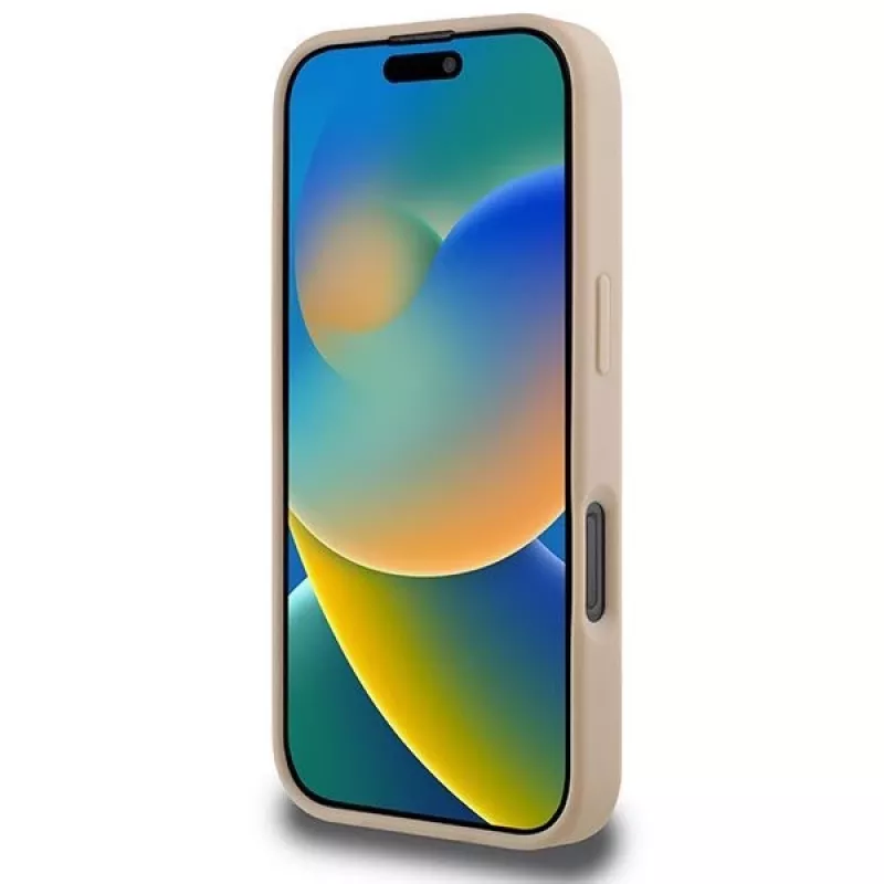 DKNY Funda para iPhone 16 Pro con patrón de cuadros y rayas estampadas, rosa
